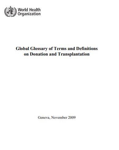 Global Glossary on Donation and Transplantation