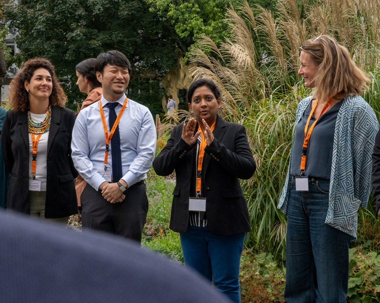 GOARN training participants engage in a discussion outside